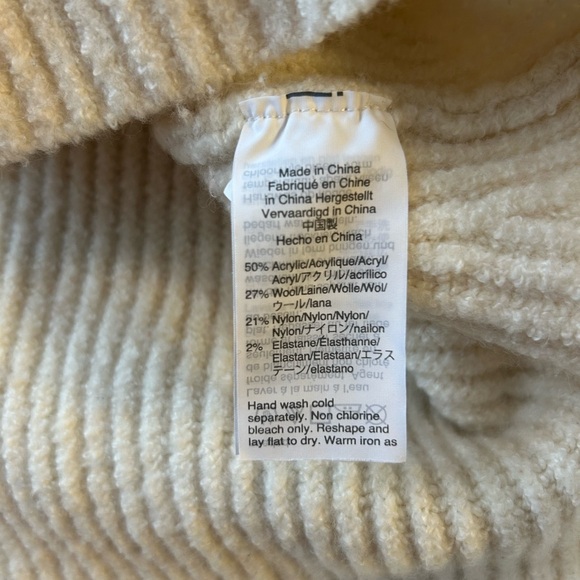 Madewell Northfield Mockneck Sweater Women's Medium Antique Cream Ribbed Soft - Picture 7 of 14